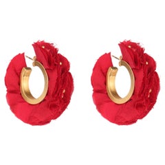 Best Seller Small Bougainvillea Hoops in Silk & Vermeil by Katerina Makriyianni