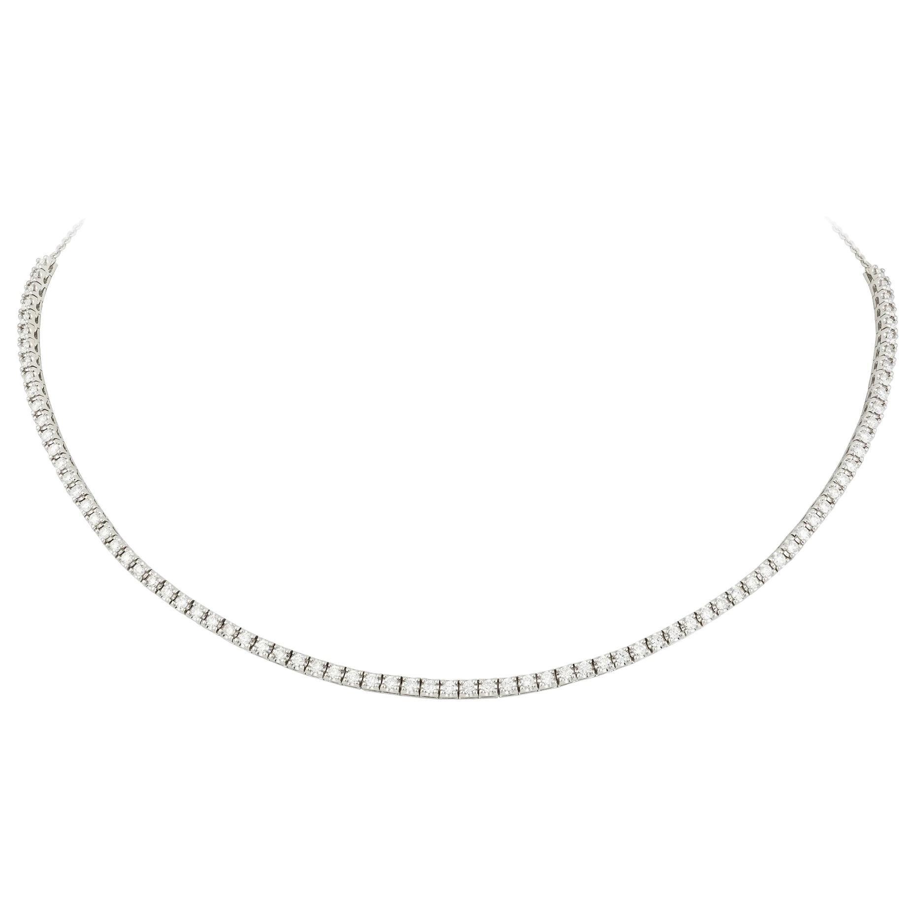 Best Seller Soft Choker / Classic Diamond Necklace 18k White Gold for Her