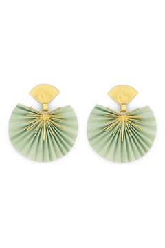Best Seller Sparkle Fan Earrings in Silk & 24k Vermeil by Katerina Makriyianni