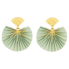 Best Seller Sparkle Fan Earrings in Silk & 24k Vermeil by Katerina Makriyianni
