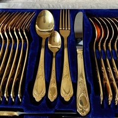Bestecke Solingen German 23/24 Karat Gold-Plated 70pcs / 12 Person Cutlery Set