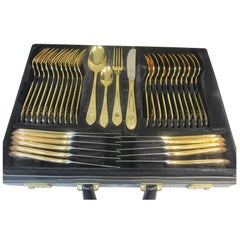 Bestecke Solingen German 23-24-Karat Gold-Plated 12 Person Cutlery Set