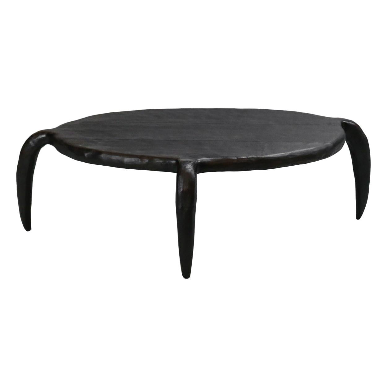 "Bestiale" Coffee Table Created by Vincent Vincent in Burnt Wood French Design