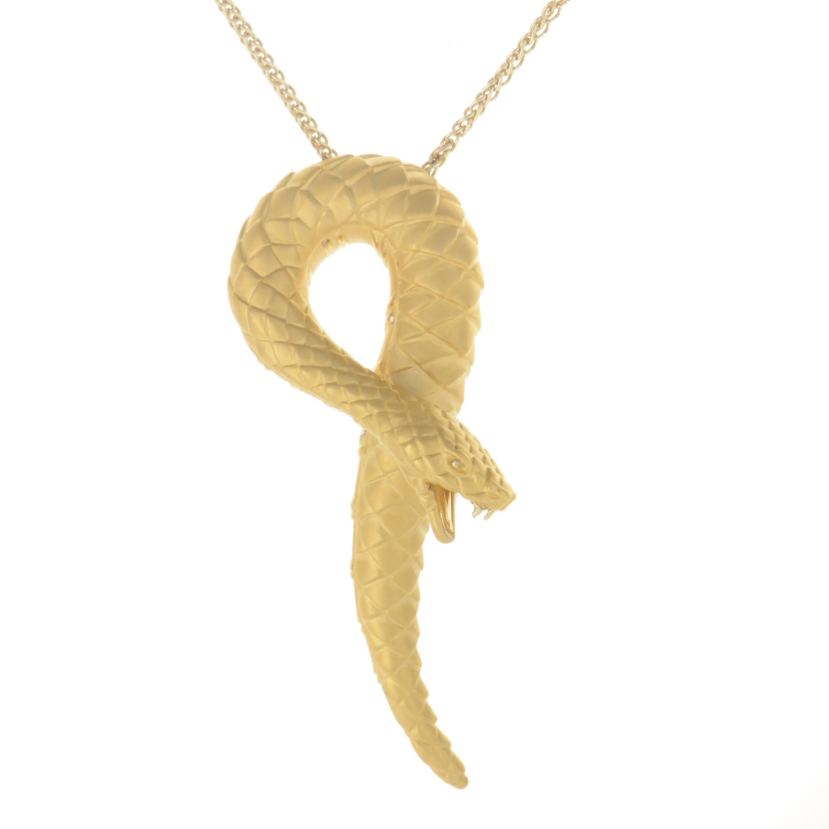 Bestiario Serpiente Women's 18 Karat Yellow Gold Pendant Necklace