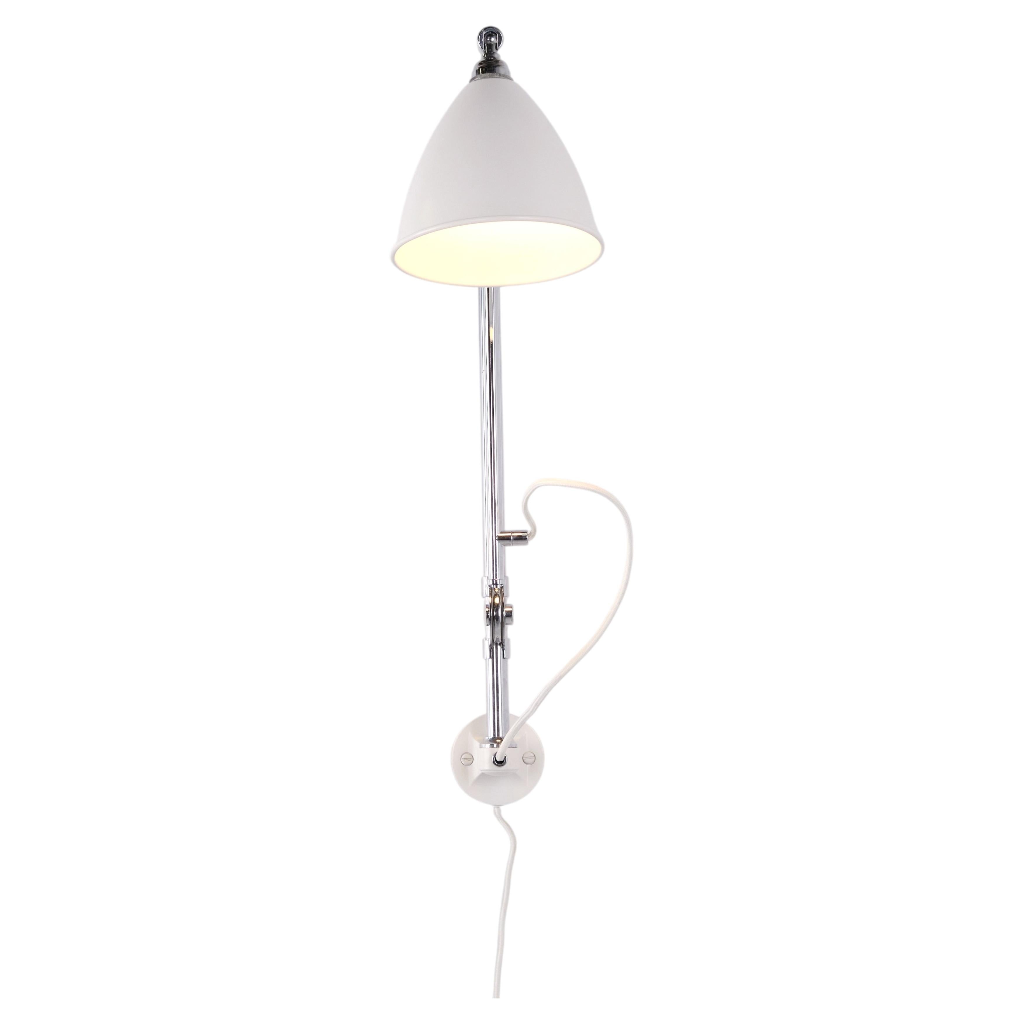 Applique murale Bestlite BL6, en chrome et blanc, conçue par Robert Dudley Best pour Gubi en vente