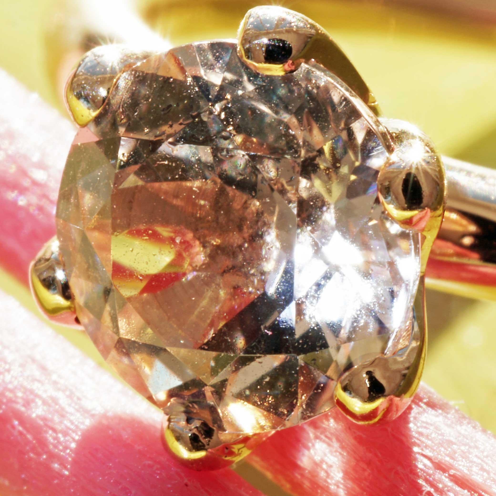 Morganit Ring made in Valenza  finest Goldsmith´s Work Bestseller Combination For Sale 5
