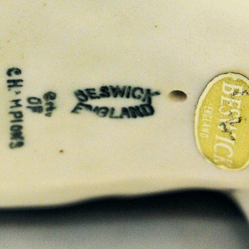 British Beswick Brown and White Ceramic Hereford Bull, England, 1950s