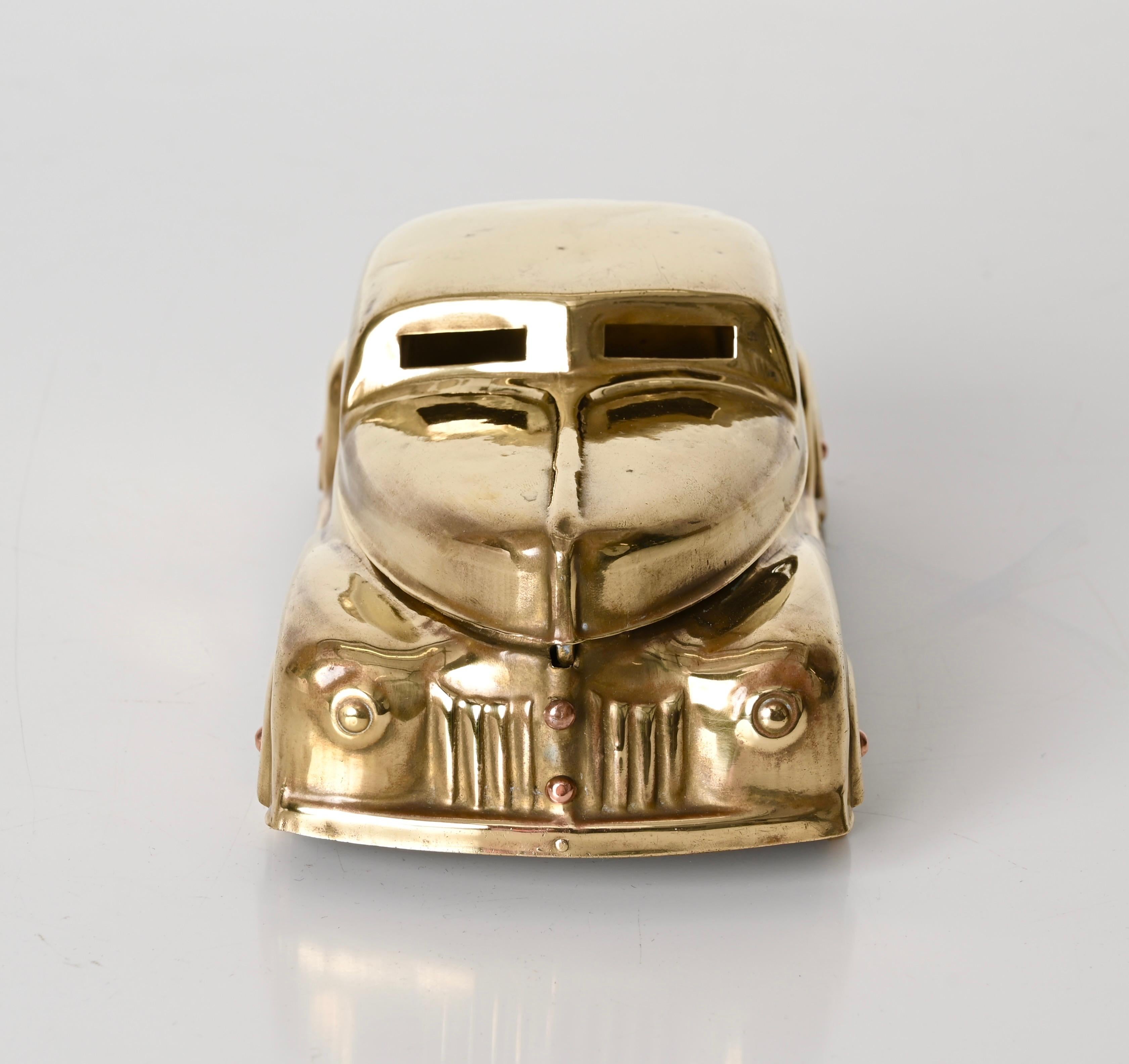 Betel Motor Brass Model Car, Art Deco Box, Collectible Paint Set, 1930s In Good Condition For Sale In Roma, IT