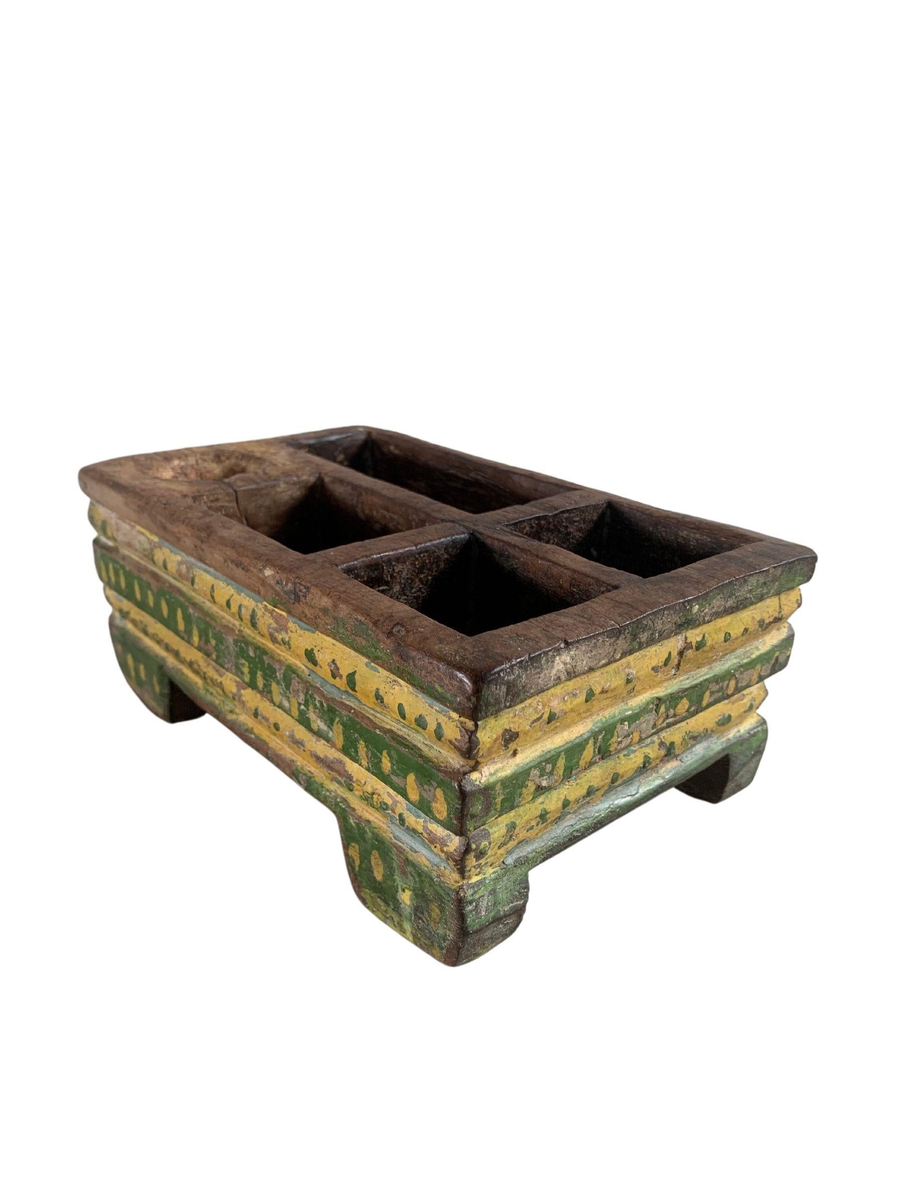 Tribal Betel Nut Box from Java with Polychromed Finish, Indonesia, c. 1900 For Sale