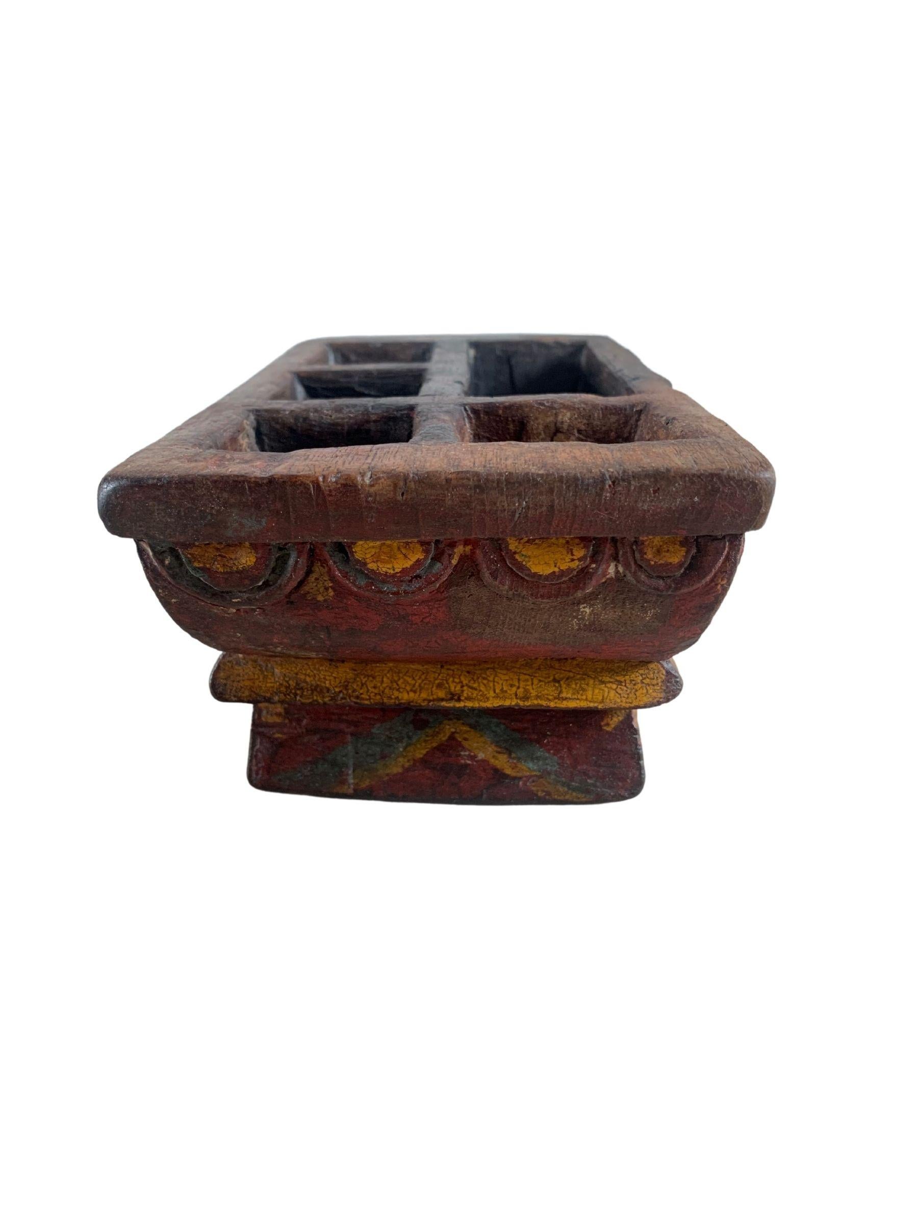 20th Century Betel Nut Box from Java with Polychromed Finish, Indonesia, c. 1900 For Sale