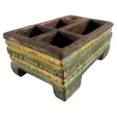 Antique Betel Nut Box from Java with Polychromed Finish, Indonesia, c. 1900