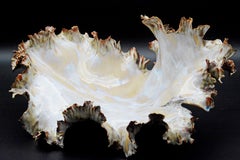 Biomorphic Ceramic Organic Sculpture w/ 22K Japanese Gold Luster