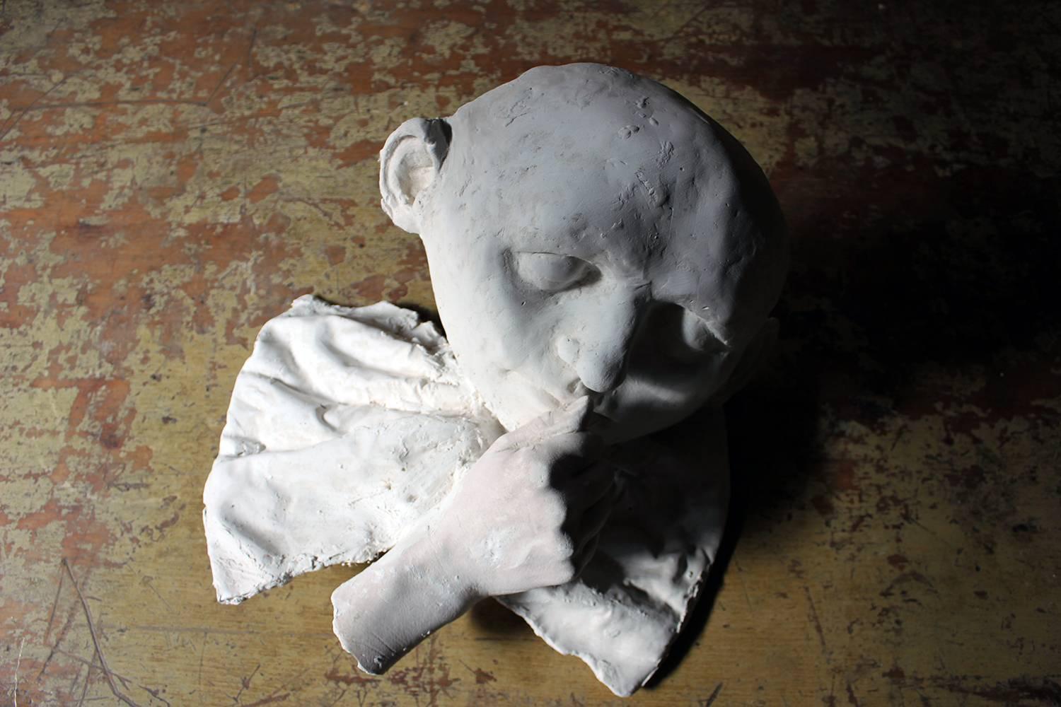 English Beth Carter, ‘Young Clown Mask with Bow & Collar’, Jesmonite and Plaster, Unique For Sale