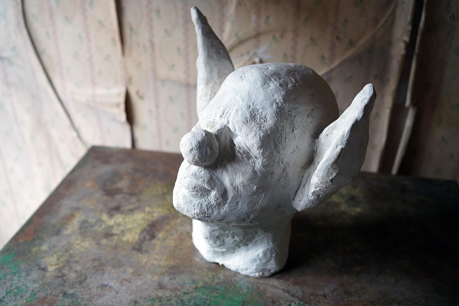 Plaster Beth Carter, Clown Head with Donkey Ears, Jesmonite, 2014, Unique