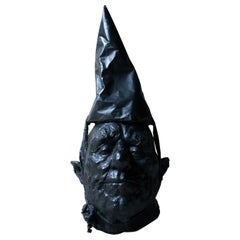 Beth Carter, Large Black Clown Head, Painted Plaster, 2010