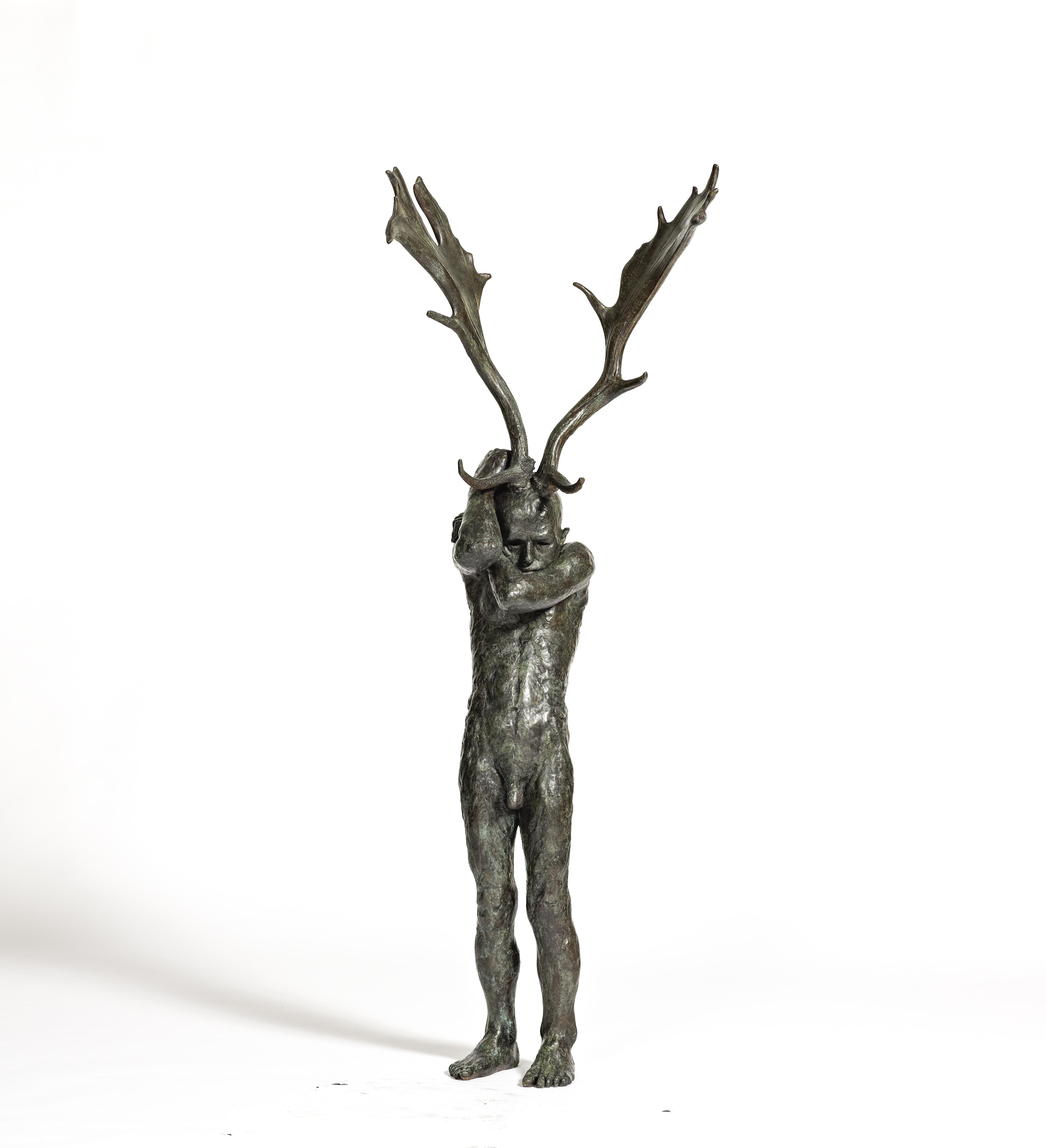 Beth Carter Figurative Sculpture - Antler Figure 
