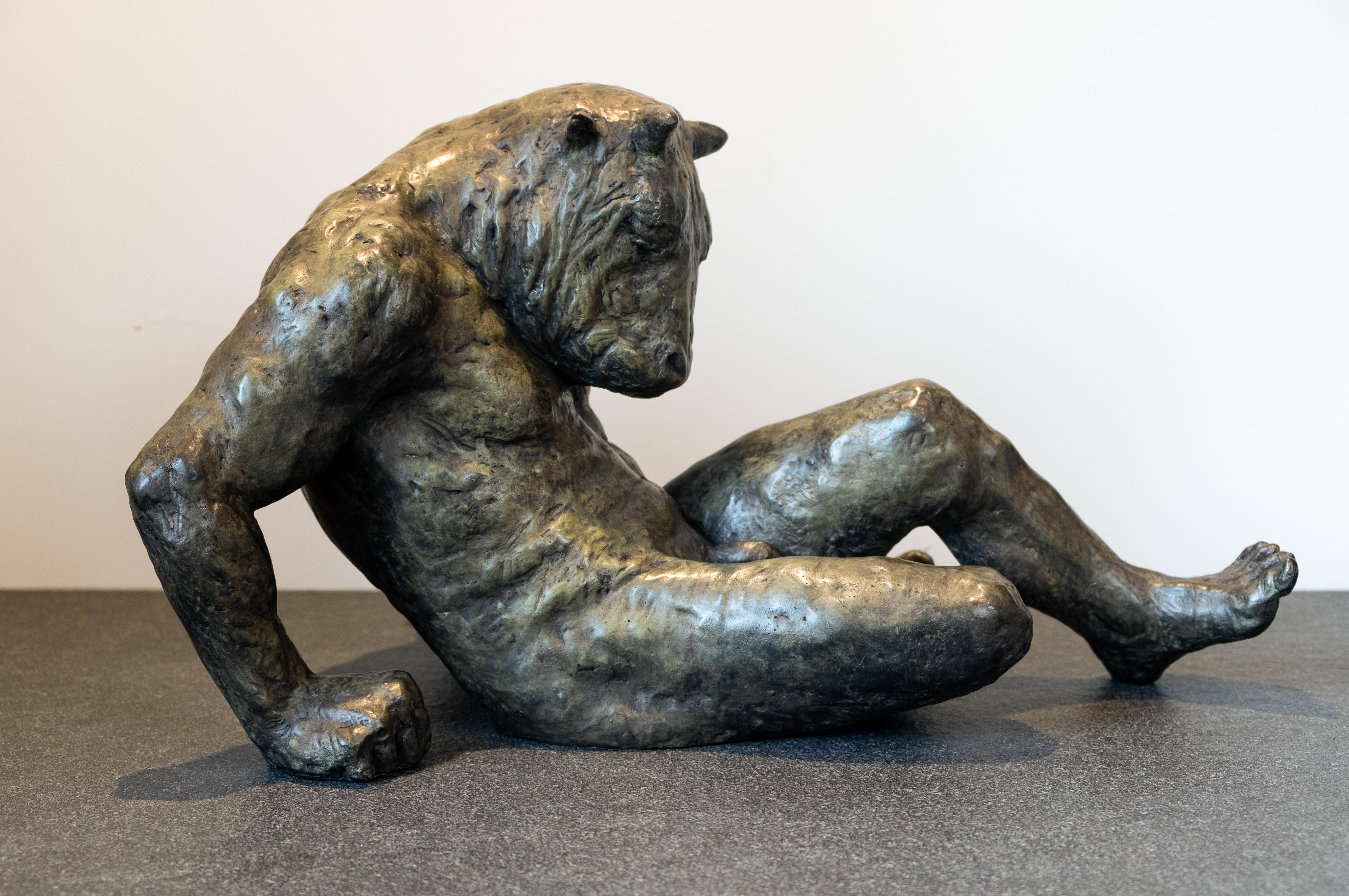 Fallen Minotaur - Sculpture by Beth Carter