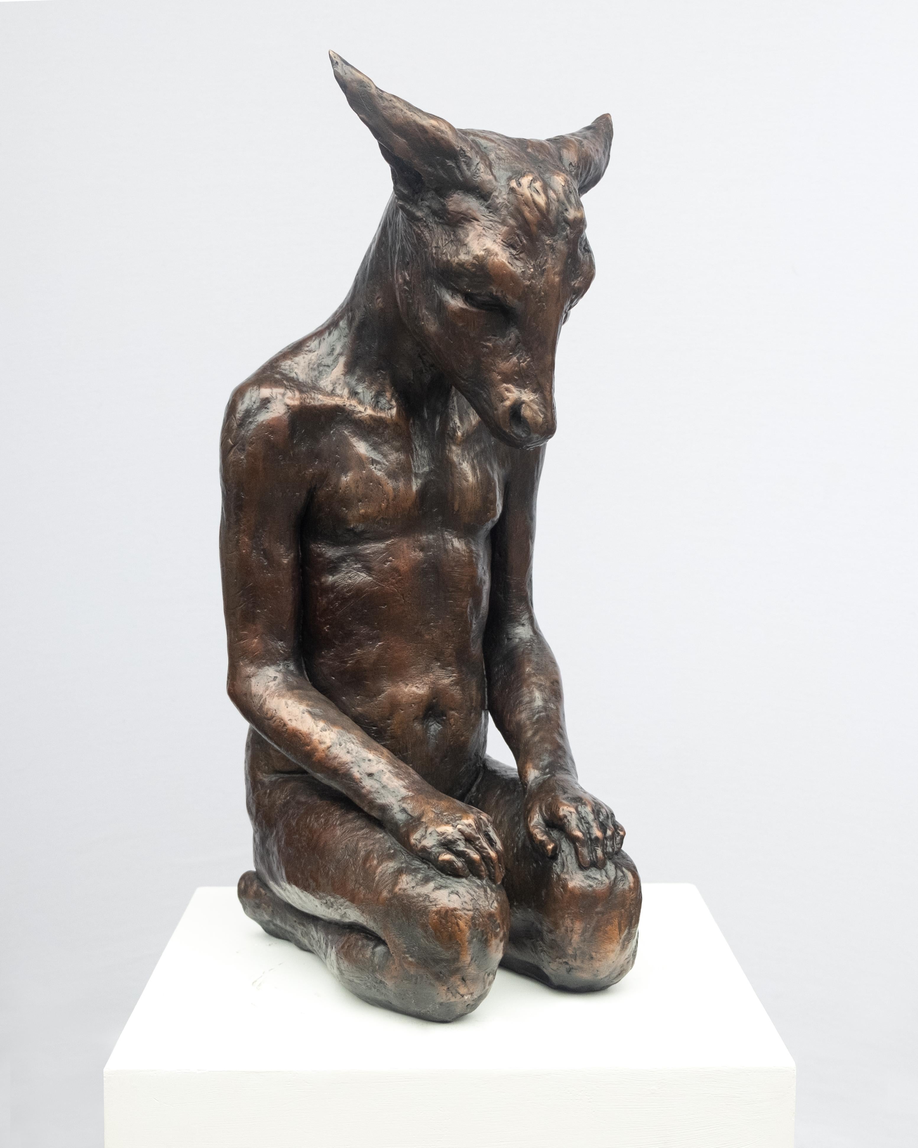 Beth Carter is an artist based in Bristol, UK. She has studied sculptural mythology and methodology in Gambia, India, Kenya, Mexico, New Zealand, Sri Lanka, and Tanzania. Her practice often morphs the human figure and animal, creating totemic