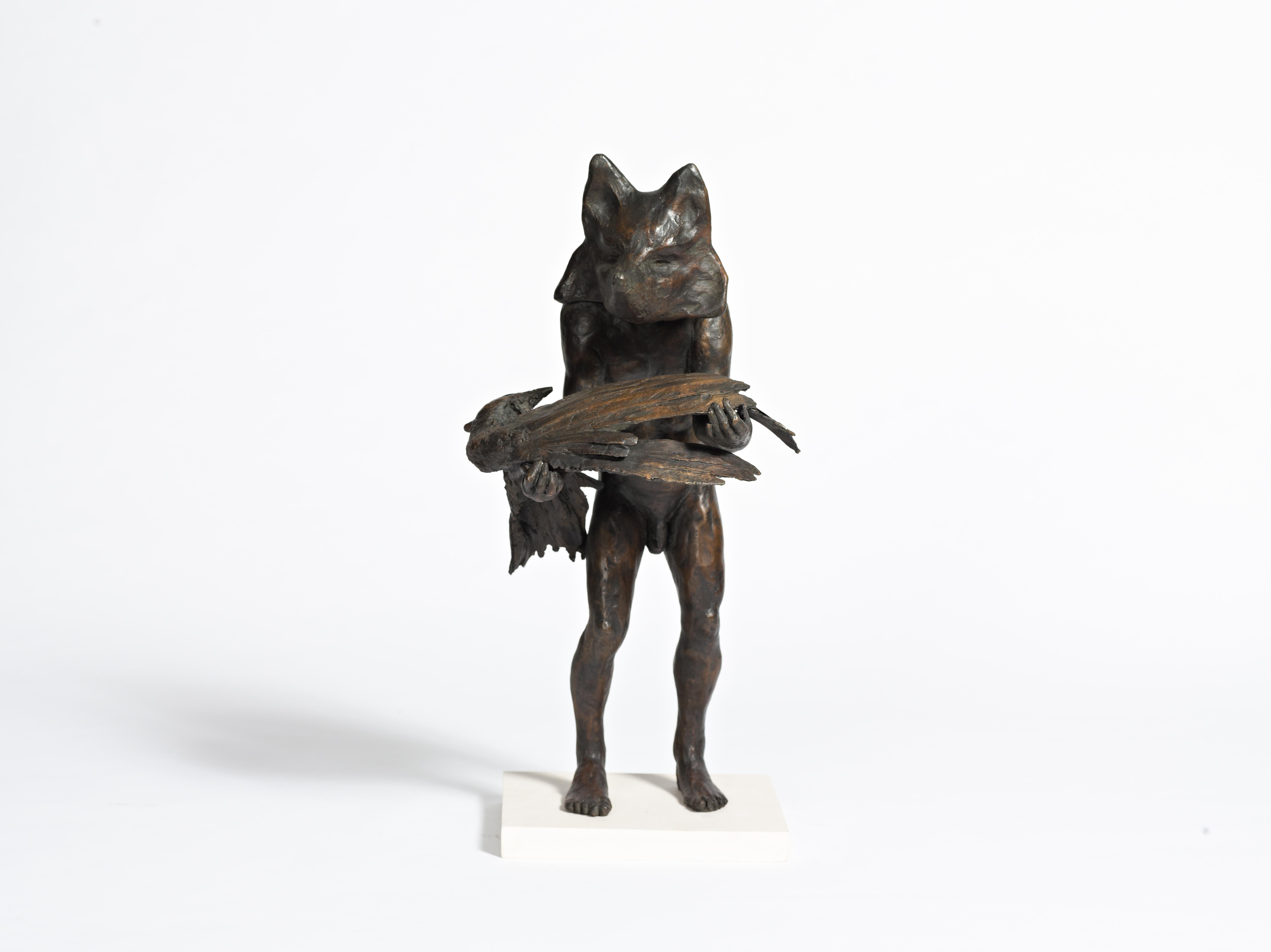 Beth Carter Figurative Sculpture - Fox and Pheasant 