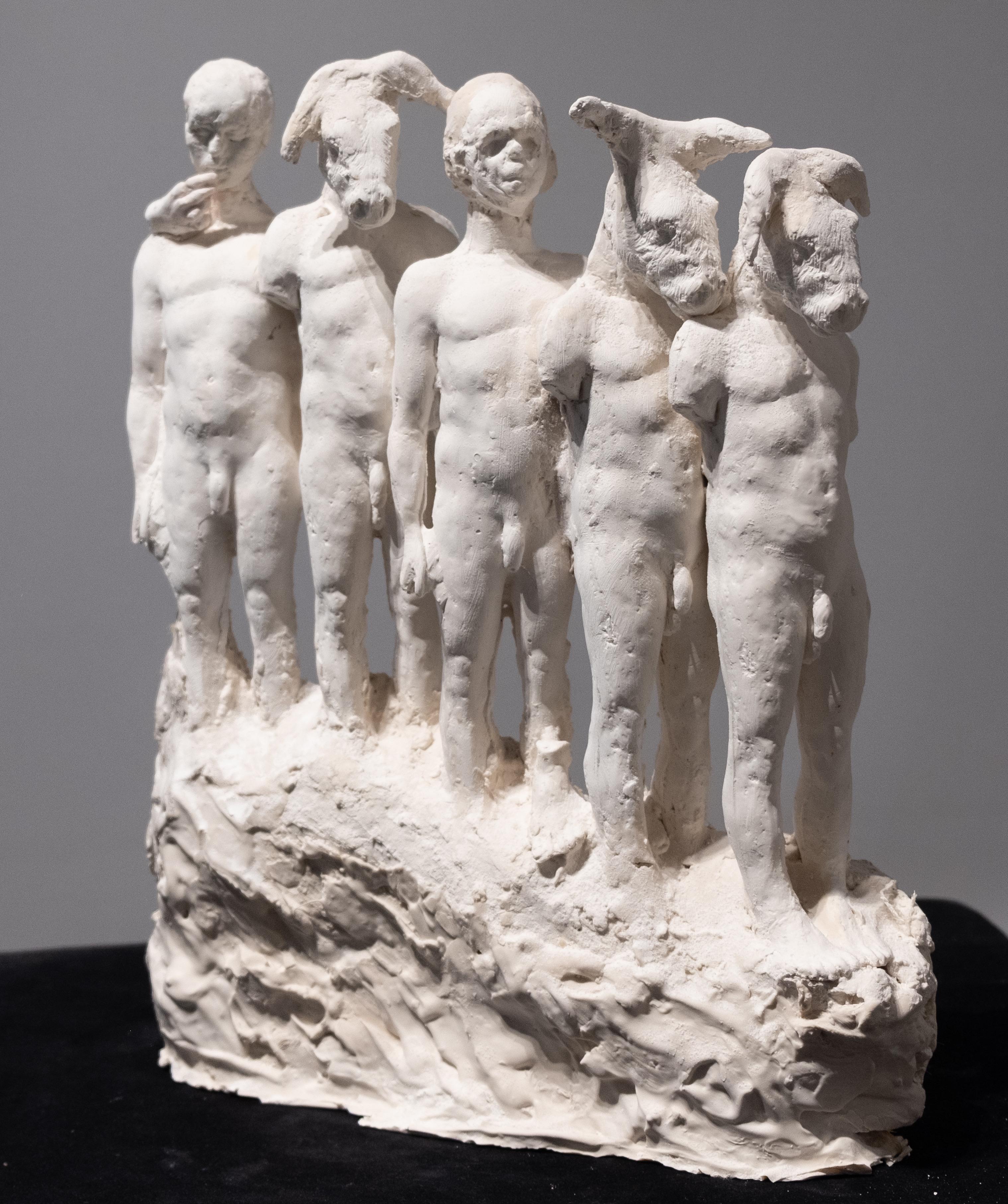 Beth Carter Figurative Sculpture - Innocents (five in a row)