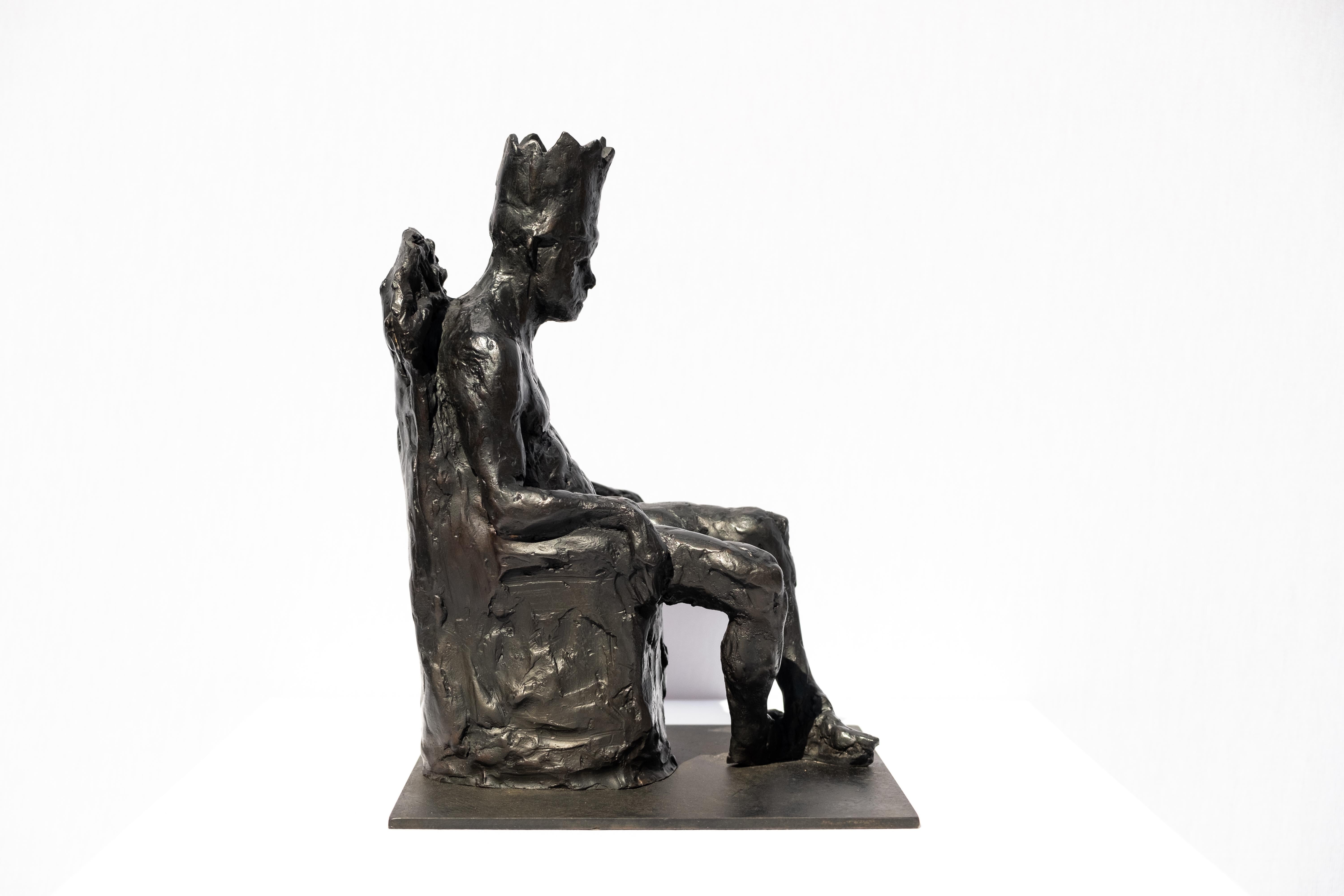 King Minos in Chair  - Sculpture by Beth Carter