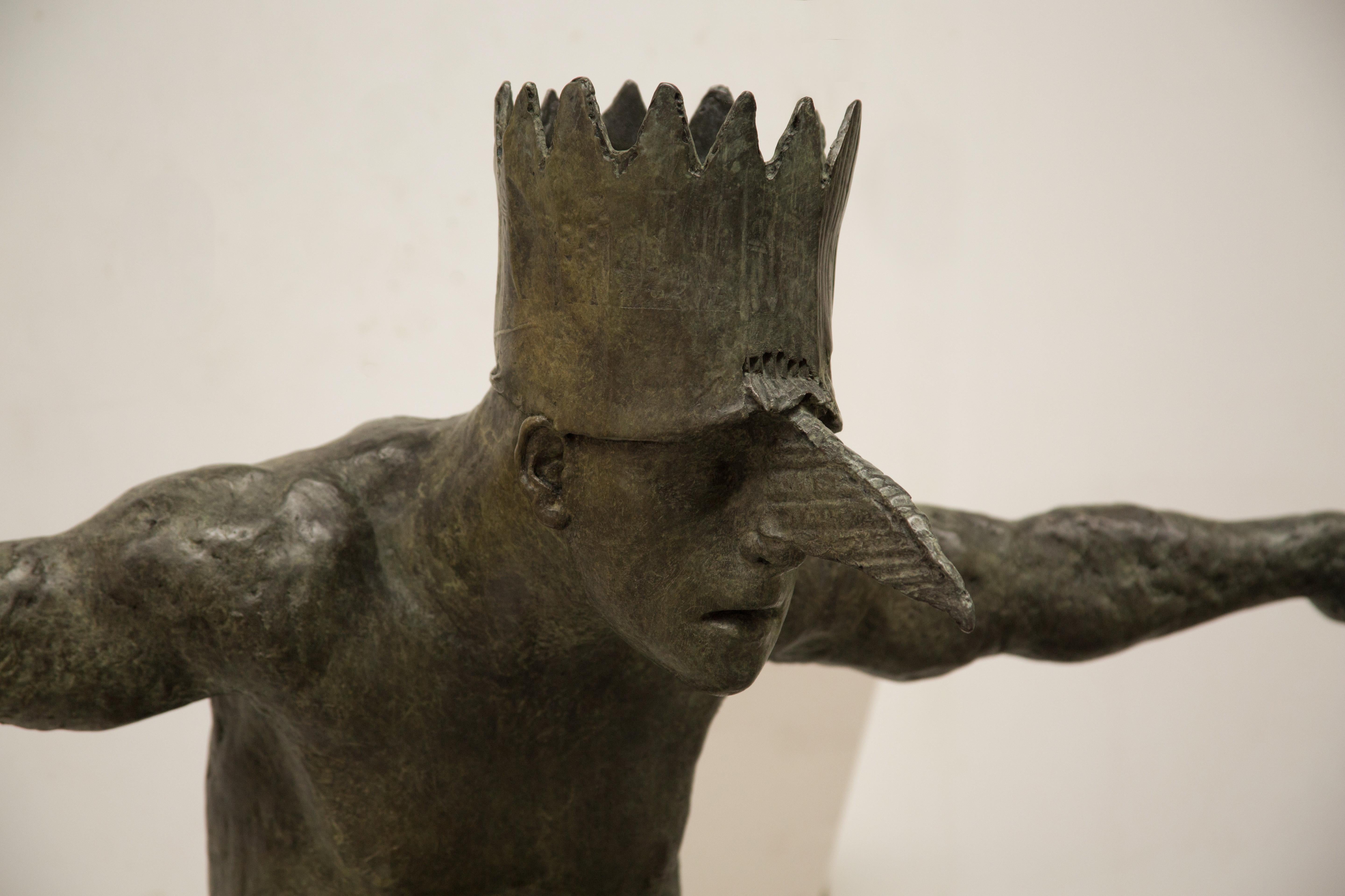 King of the Birds, bronze sculpture - Sculpture by Beth Carter