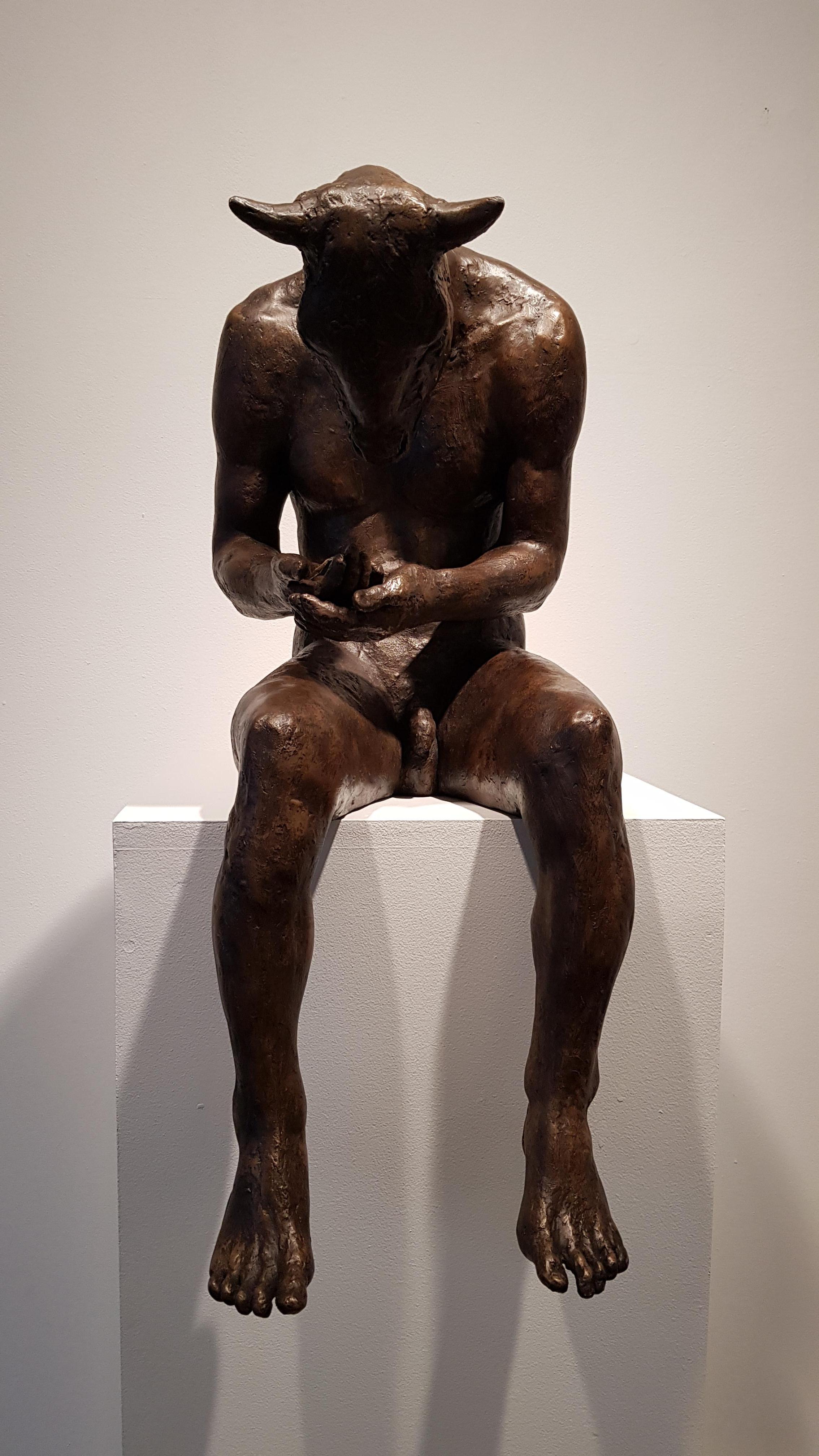 Beth Carter Nude Sculpture - Minotaur Reading III 