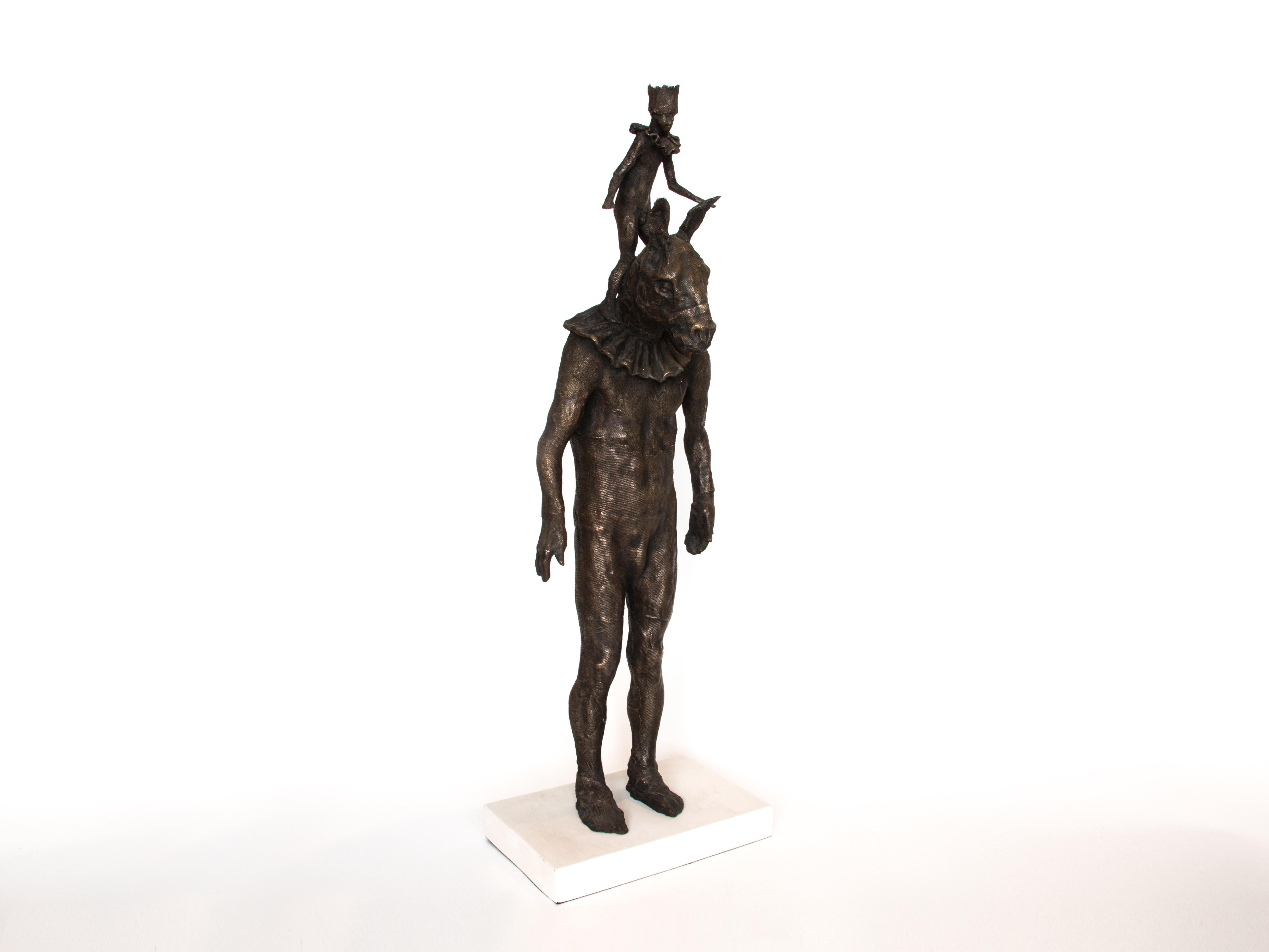 Beth Carter Figurative Sculpture - Rag Donkey (with King)