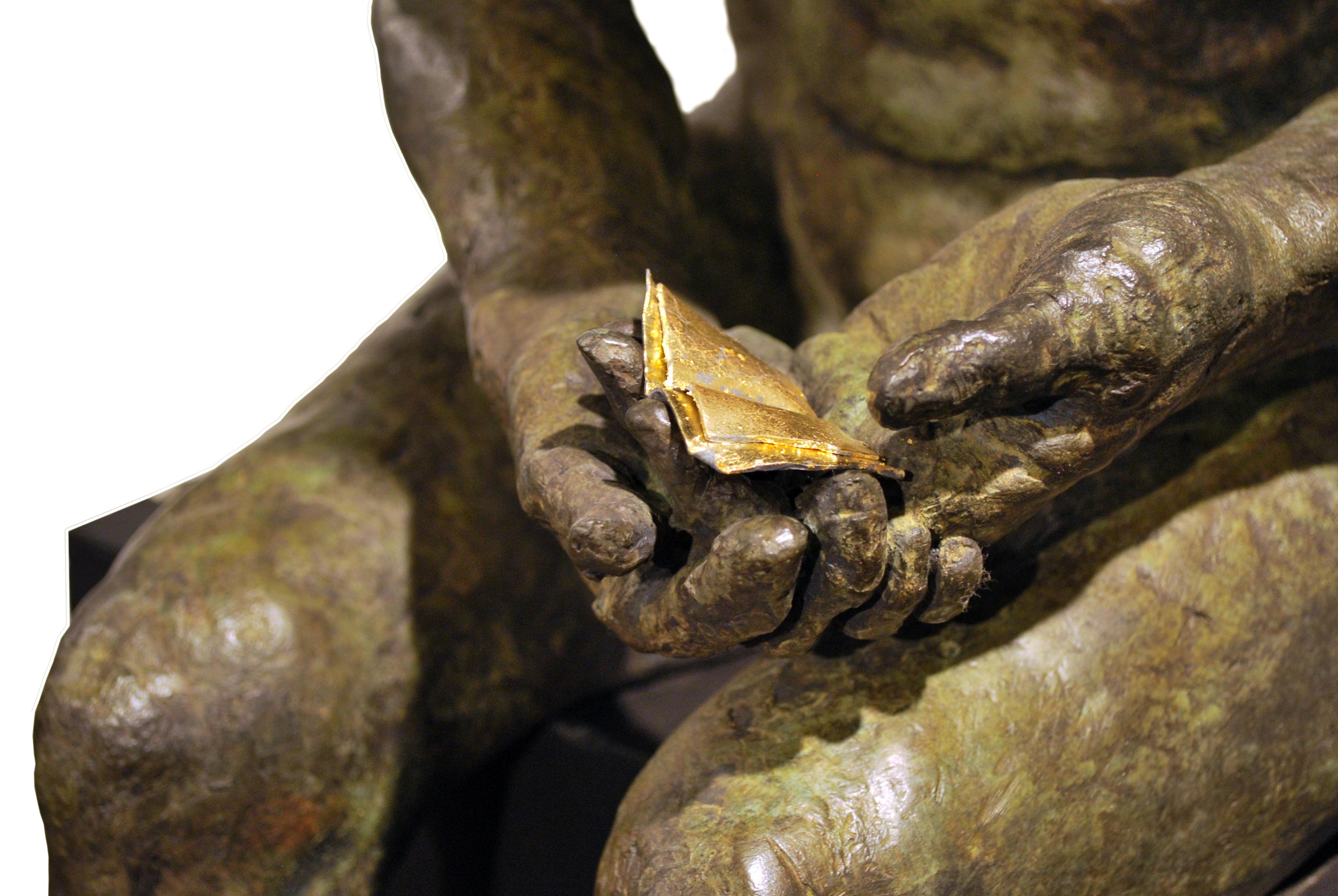 Reading Minotaur - Sculpture by Beth Carter