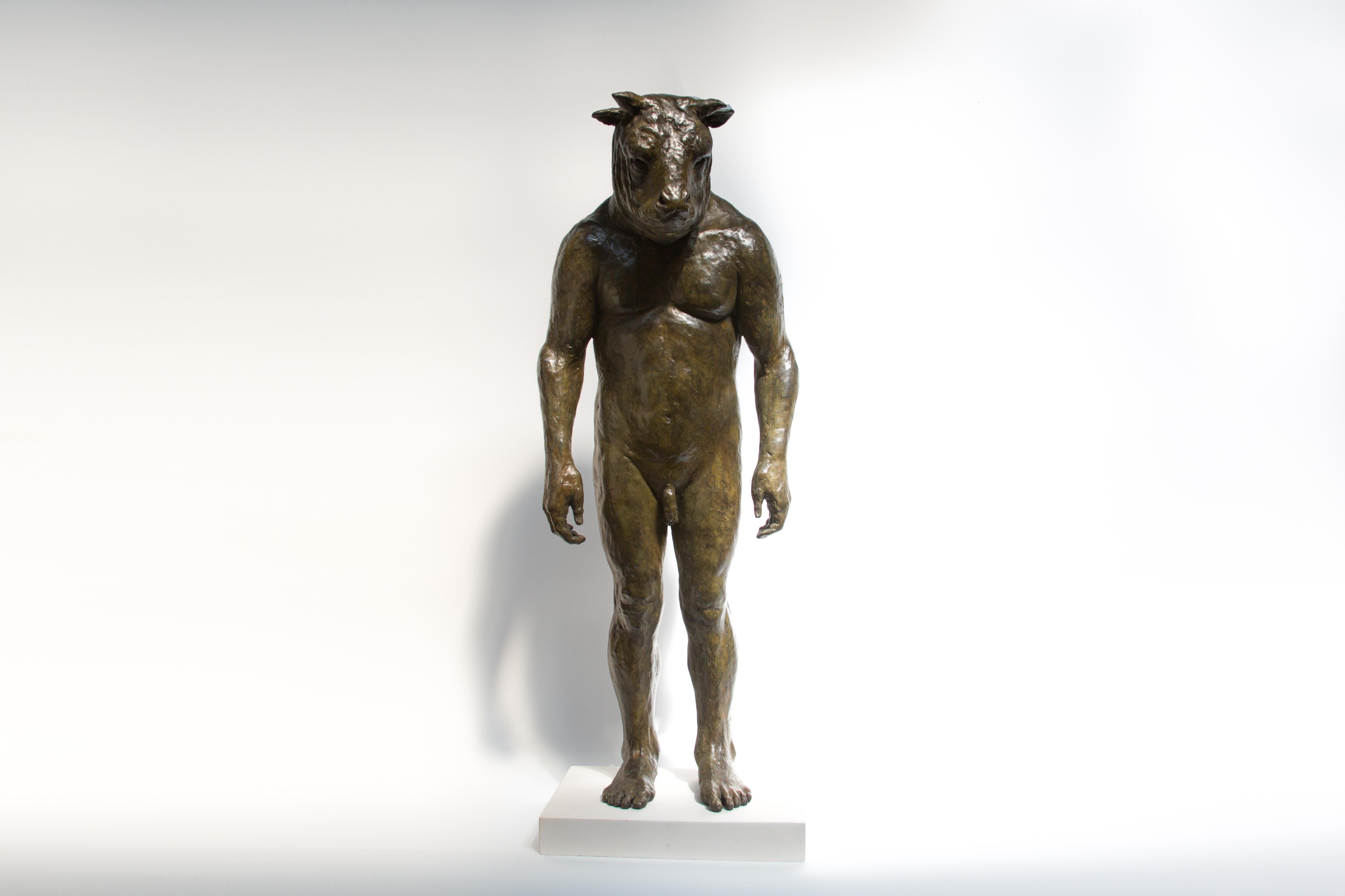 Beth Carter Figurative Sculpture - Standing Minotaur II