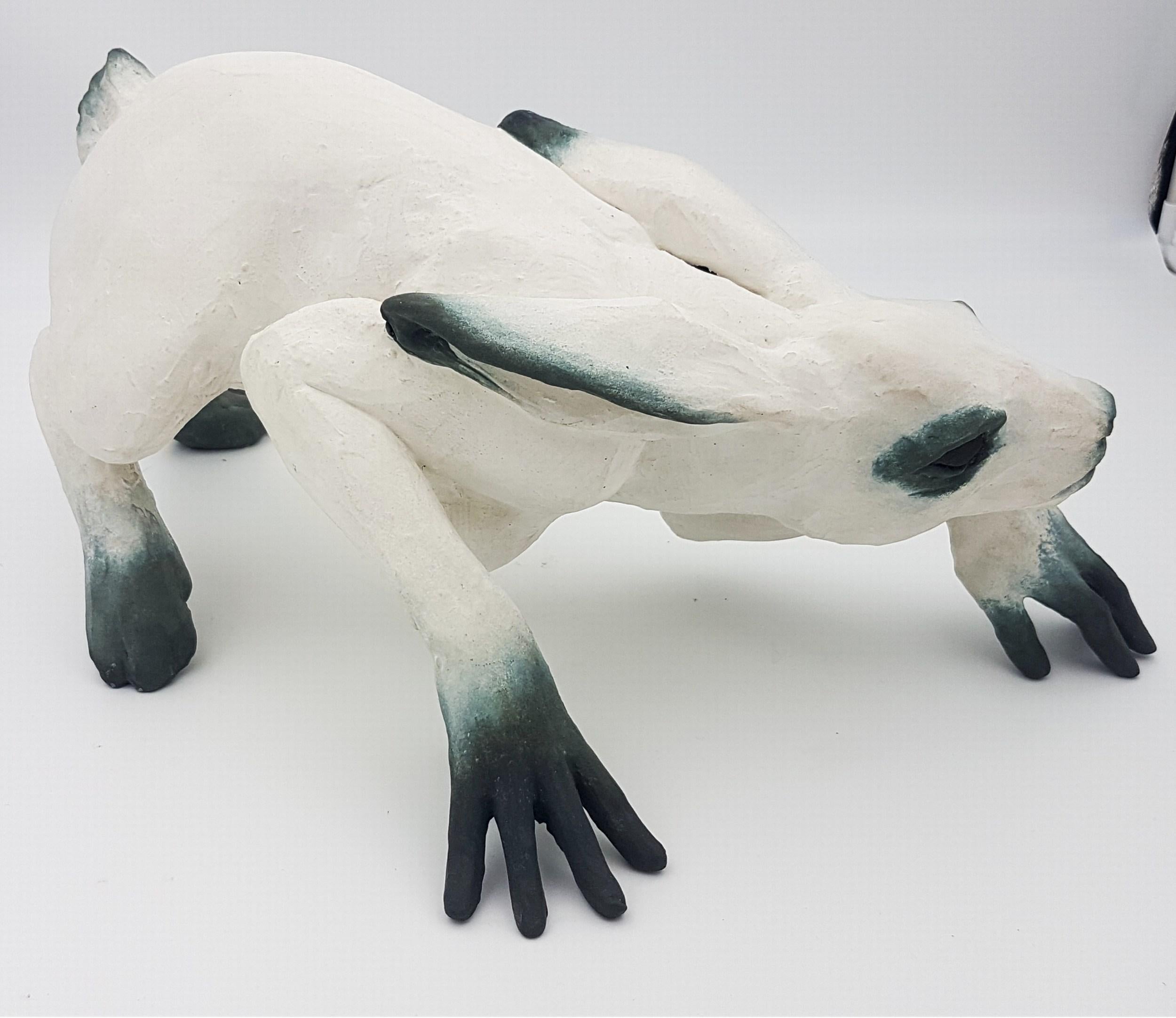 Beth Cavener
Untitled Wolf Pack 
Year: Circa 2006
Hare - Clay and underglaze
Size: 8.5 x 18.25 x 12 in.
Wolves - Hydrocal and paint, 
Size: 13 x 13 x 14 in. (each) 
(pedestals not included)
Provenance - acquired directly from the artist
COA provided