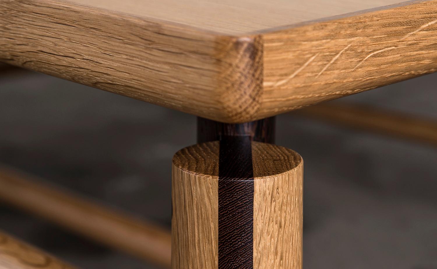 Beth Coffee Table, Rift White Oak, Wenge, Custom, Semigood Design, Modern For Sale 3