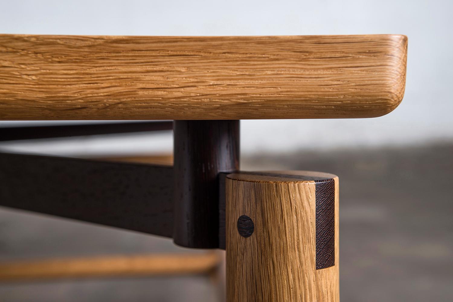 Beth Coffee Table, Rift White Oak, Wenge, Custom, Semigood Design, Modern For Sale 5