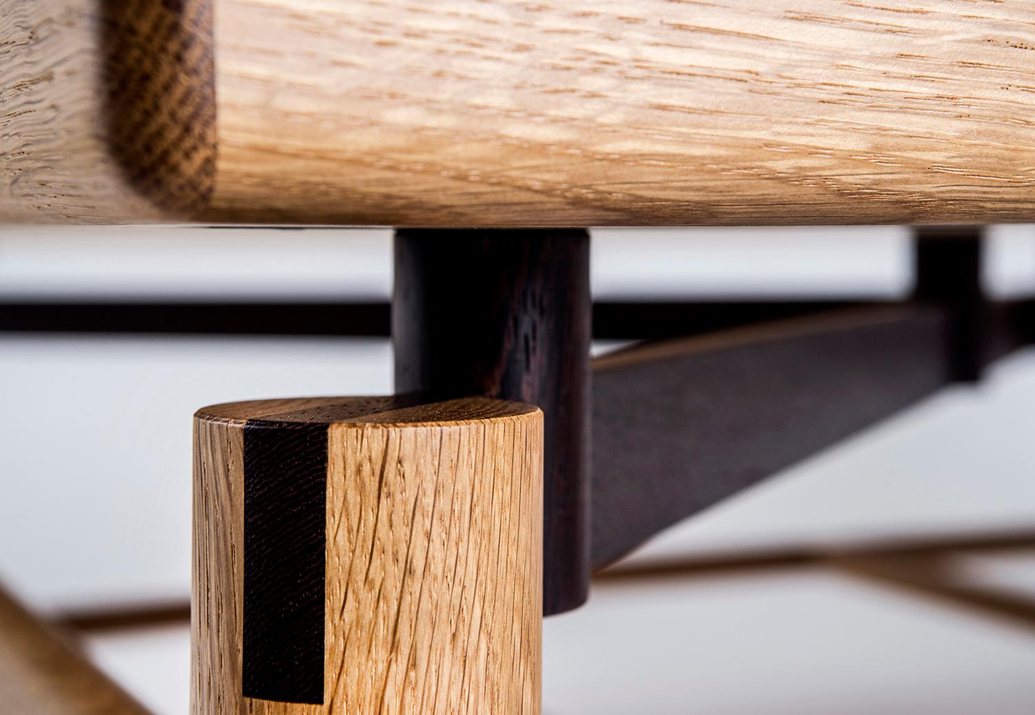 Wood Beth Coffee Table, Rift White Oak, Wenge, Custom, Semigood Design, Modern For Sale