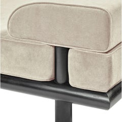 Beth Daybed in Beige Velvet with Oak Frame Stained Black by Ann Demeulemeester