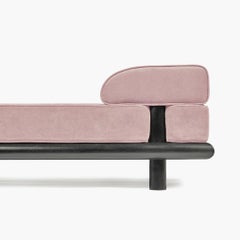 Beth Daybed in Rose Velvet with Oak Frame Stained Black by Ann Demeulemeester