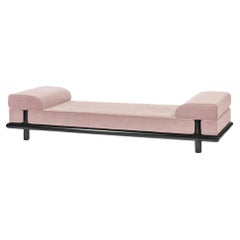 Beth Daybed in Rose Velvet with Oak Frame Stained Black by Ann Demeulemeester