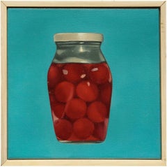 Used Jar of Cherries II, Vibrant Oil Painting