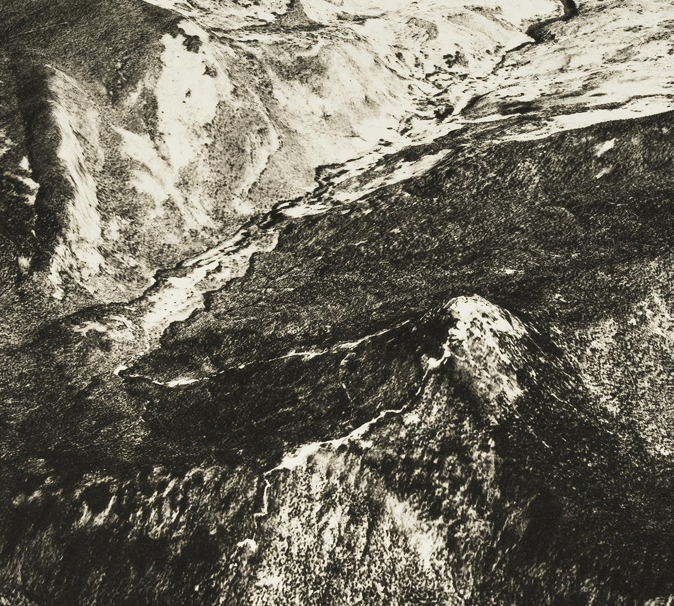 Beth Ganz, 'Adam's Peak, Sri Lanka', copperplate photogravure etching, edition 10, 2020. Signed, titled, and numbered 6/10 in pencil. A superb, richly-inked impression in warm black ink, on cream, wove, cotton rag paper; the full sheet in excellent