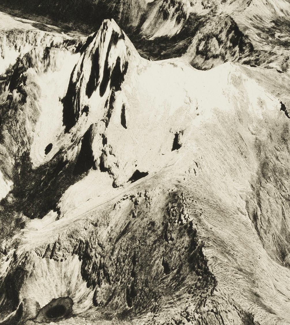 Beth Ganz, 'Mount Kenya, Kenya', copperplate photogravure etching, edition 10, 2020. Signed, titled, and numbered 6/10 in pencil. A superb, richly-inked impression in warm black ink, on cream, wove, cotton rag paper; the full sheet in excellent