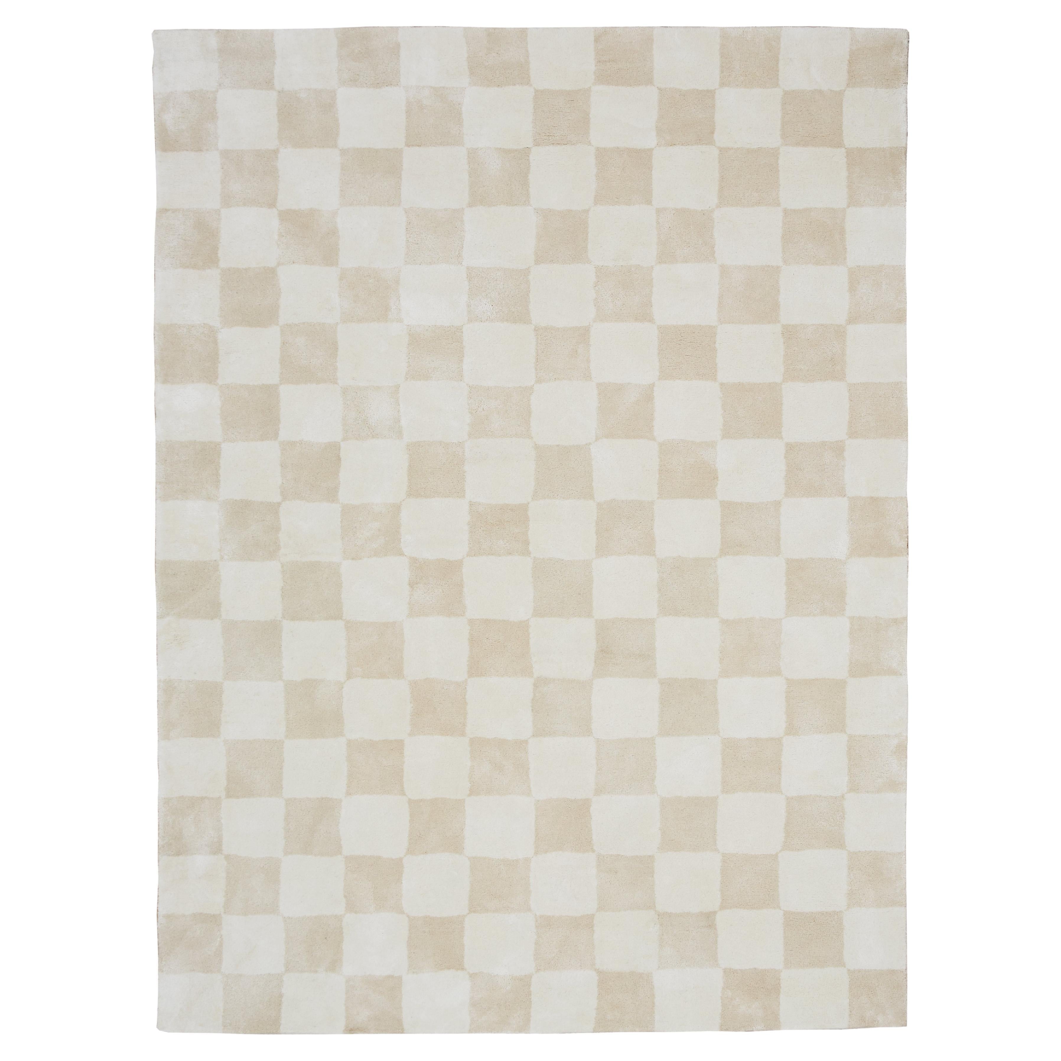 Beth Hand Tufted Silk Checkered Rug