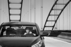 "Denizens, #28" black & white photography - travel - highway - portrait