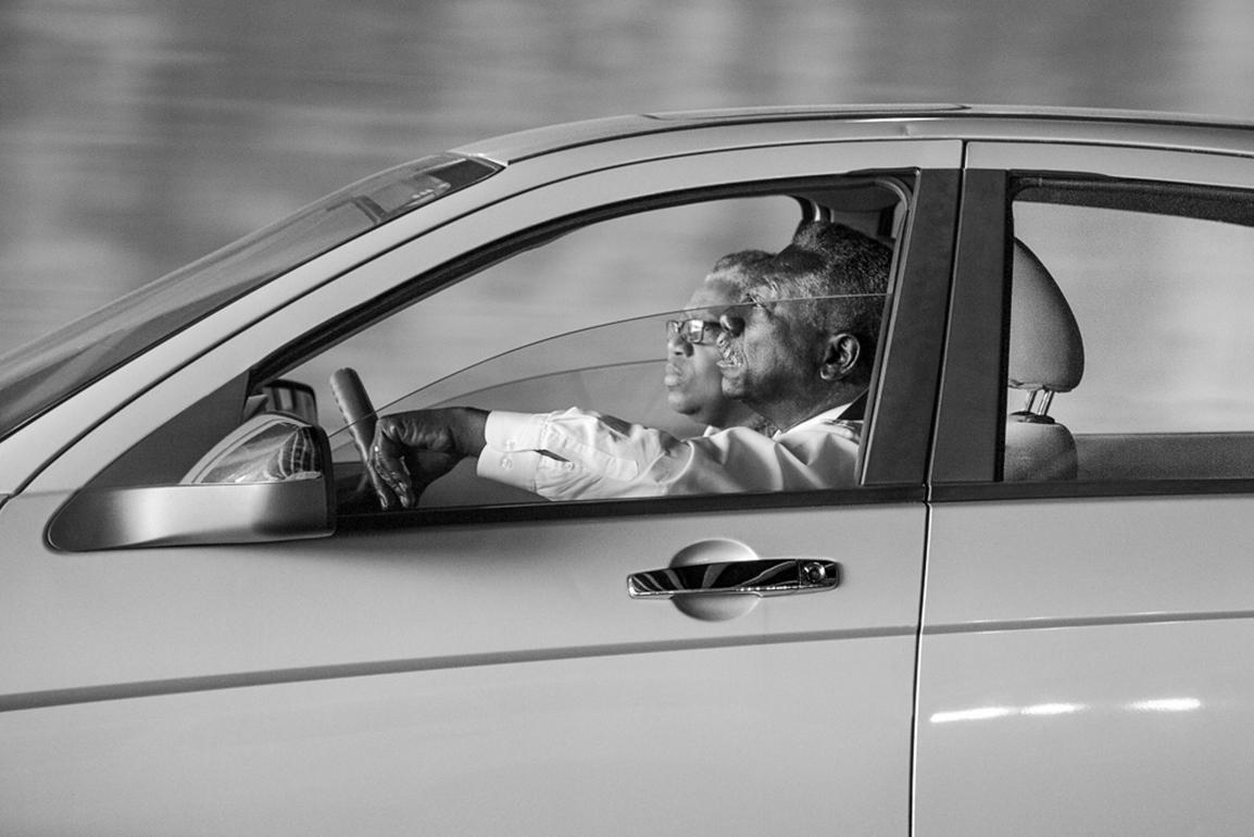 Beth Lilly Black and White Photograph - "Denizens, #6" black & white photography - travel - highway - portrait