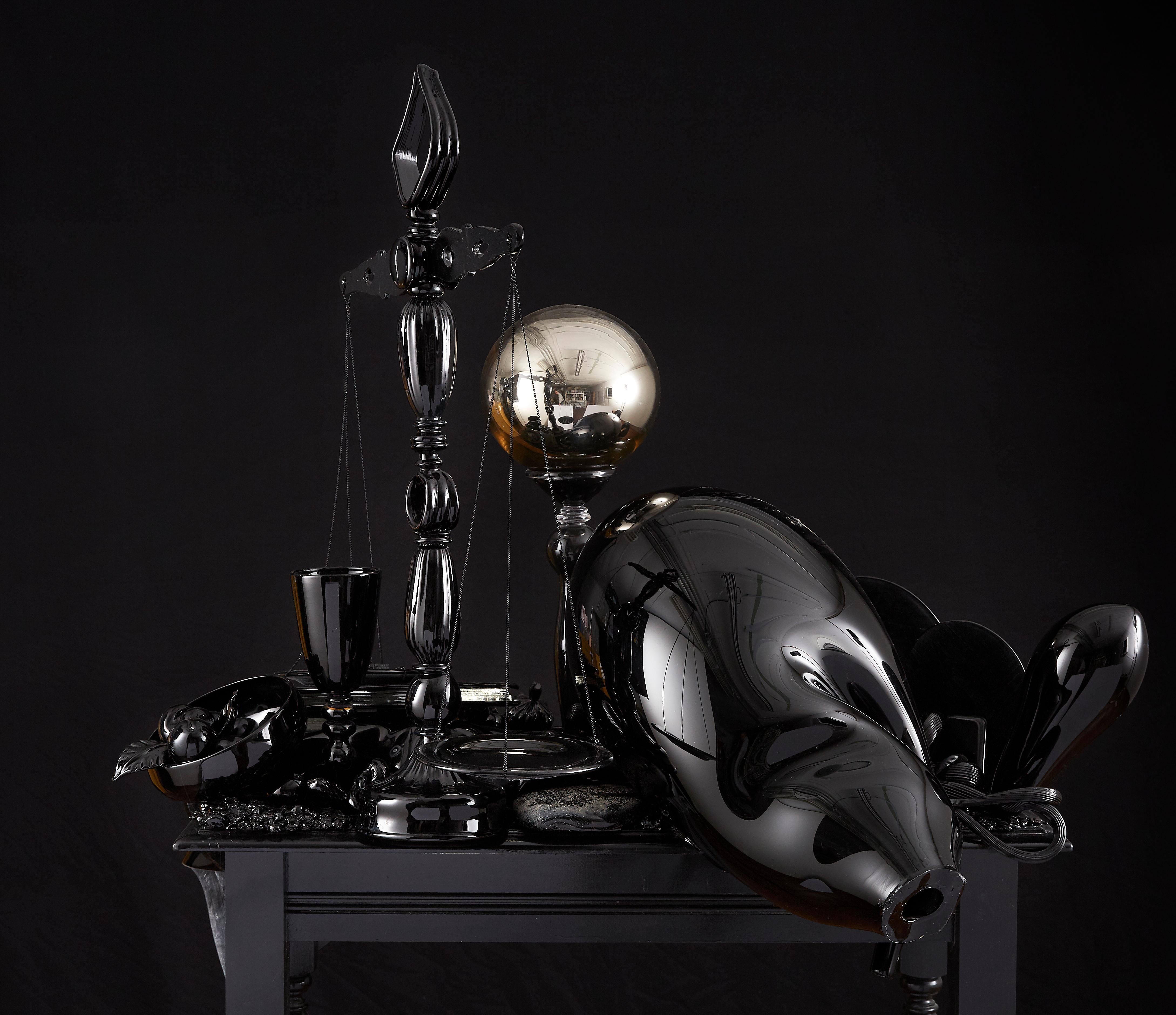 STILL-LIFE WITH SCALE AND GAZING BALL - Sculpture by Beth Lipman