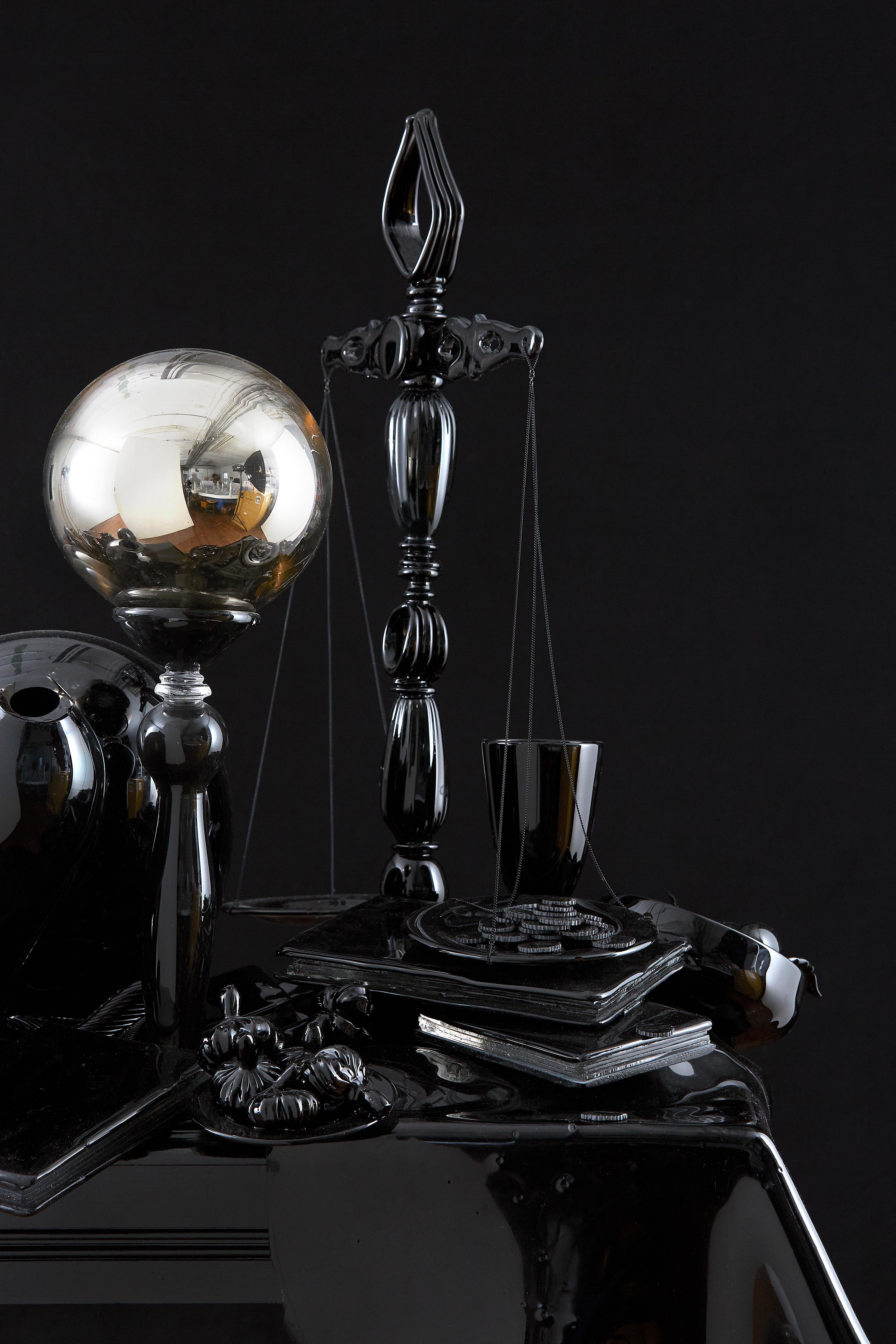 STILL-LIFE WITH SCALE AND GAZING BALL - Contemporary Sculpture by Beth Lipman