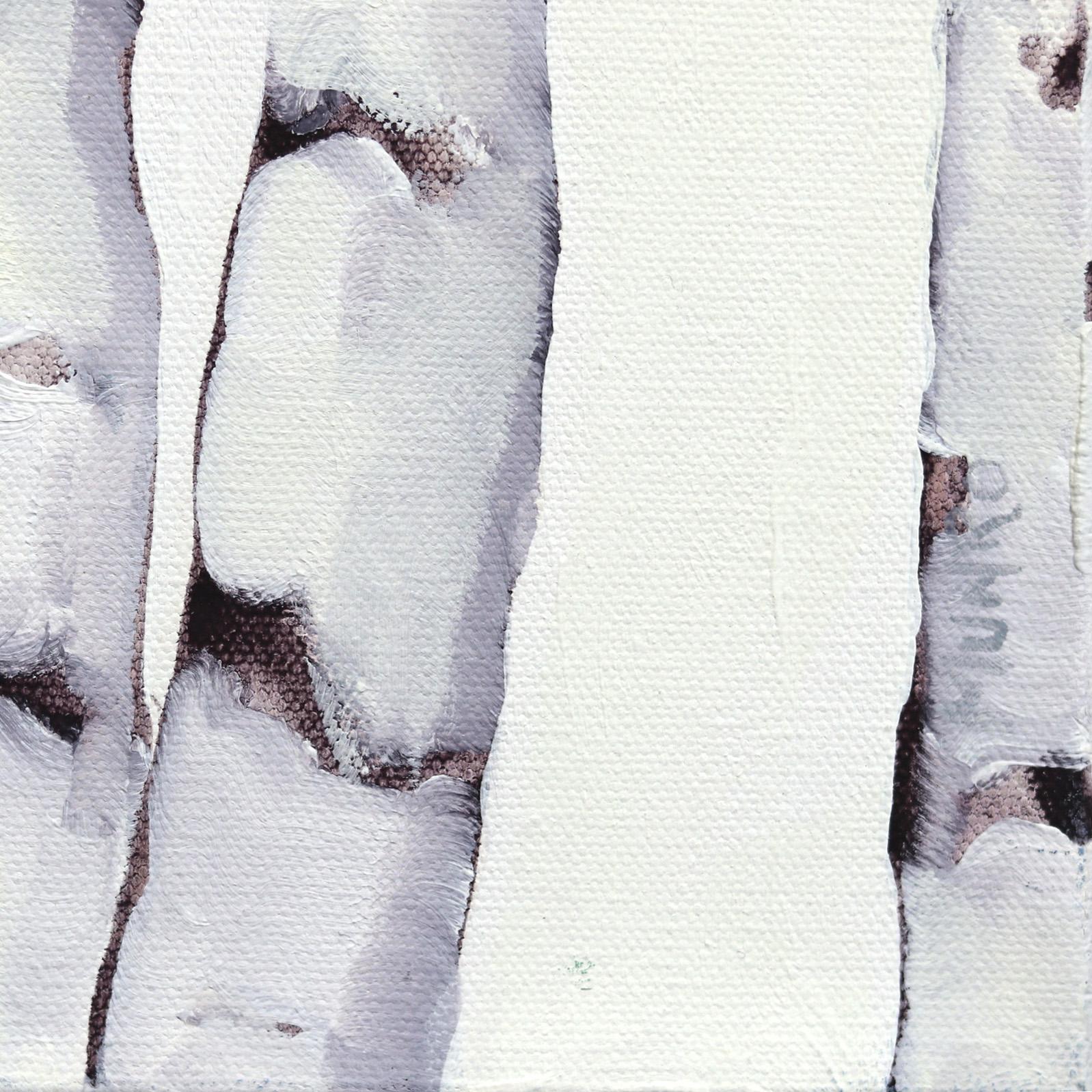 Birch Diptych - Gray Abstract Painting by Beth Munro