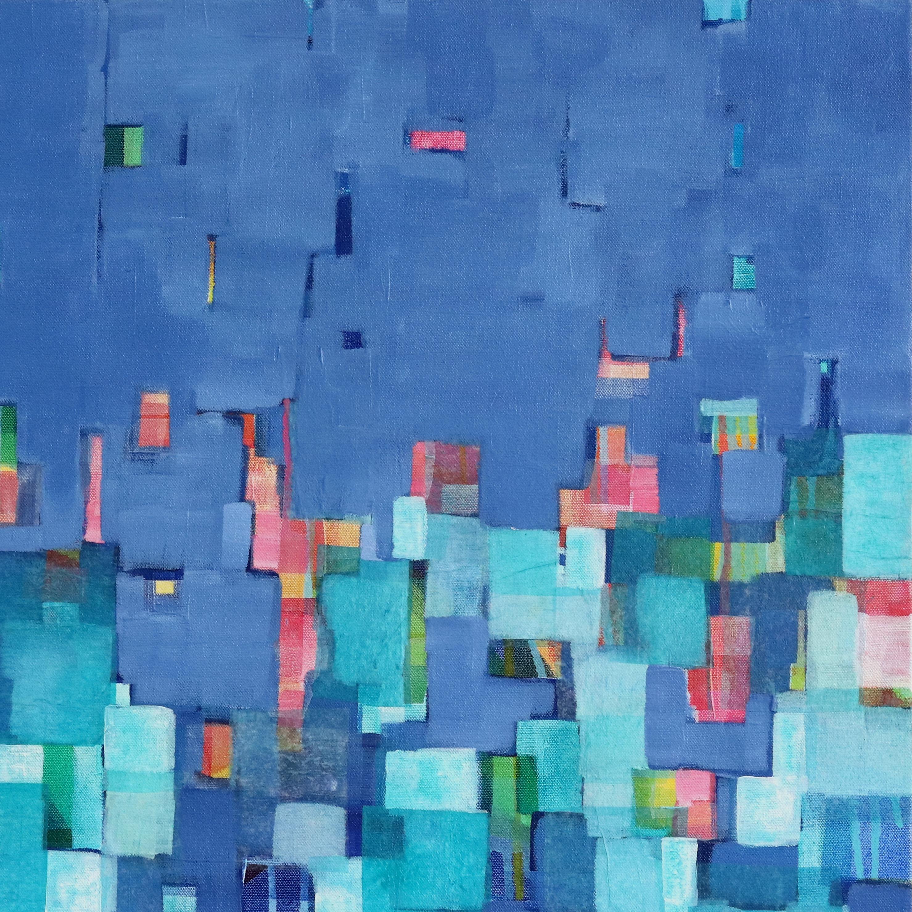 Dreaming in Indigo - Abstract Painting by Beth Munro