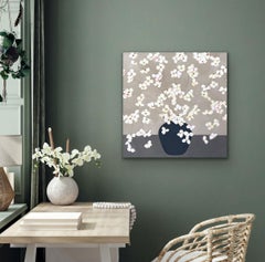 "Glimpse of Spring", Zeitgenössisches abstrahiertes Blumen-Ölgemälde