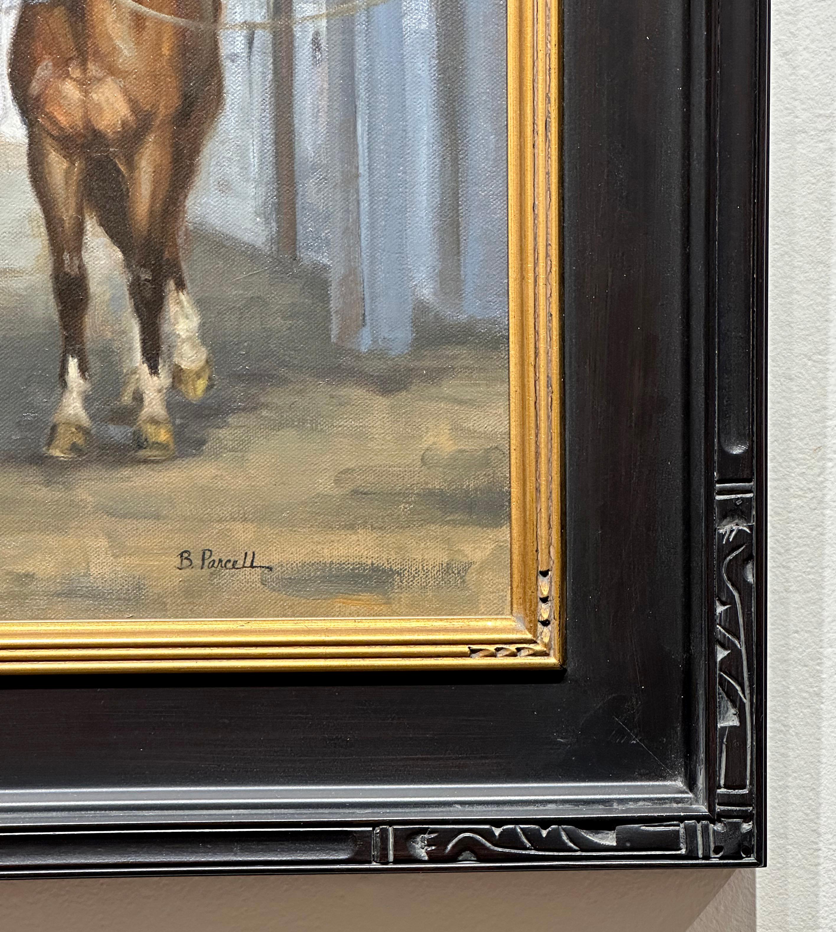 Beth Parcell, „Cross Ties“, 14x18 Equine-Pferd Landschaft, Ölgemälde auf Leinwand im Angebot 2
