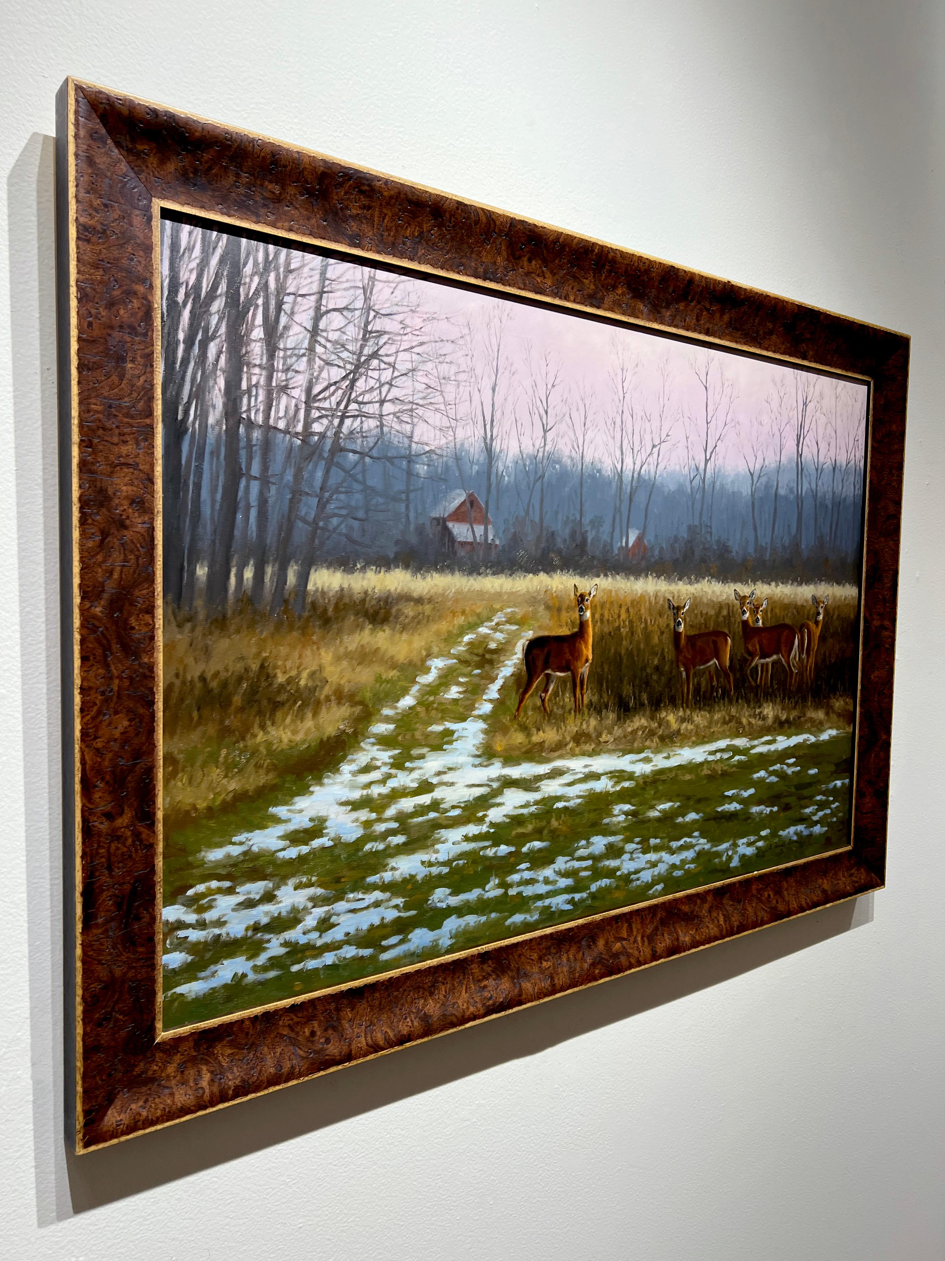 Beth Parcell, „Januar Dawn“, 24x36 Schneewittchen-Winterlandschaft, Ölgemälde  (Realismus), Painting, von Beth Parcell 